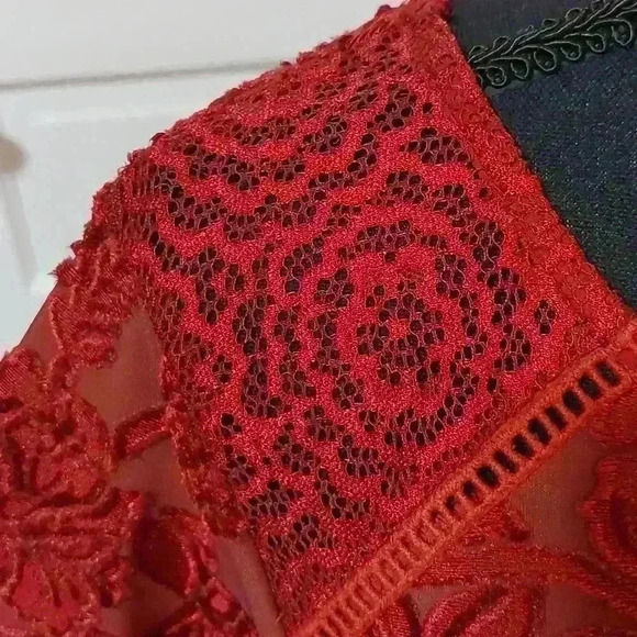 Velvet brocade blouse #0084E - Picture 4 of 7